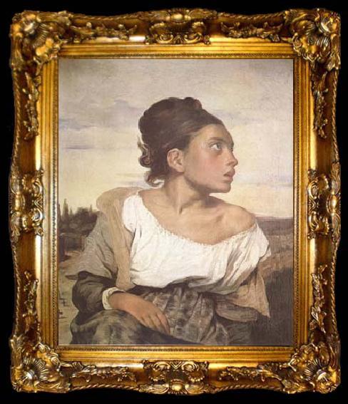 framed  Eugene Delacroix Orphan Girl at the Cemetery (mk09), ta009-2